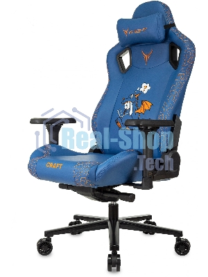 Кресло игровое Knight Craft Dragon синий эко.кожа крестов. металл