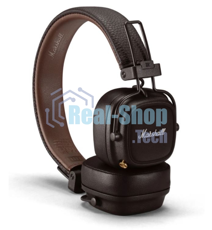 Беспроводные/проводные наушники Marshall Major IV коричневый, накладные, Bluetooth + проводной, беспроводная зарядка, до 80 ч