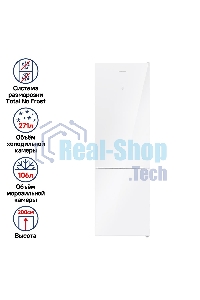 Холодильник Maunfeld MFF200NFW белый глянц. двухкамерный 271/106л морозилка снизу