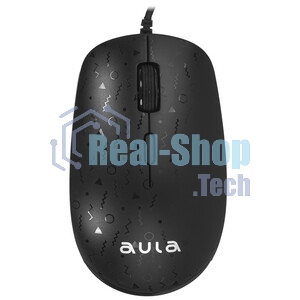 Мышь проводная AULA AM106 черный, 2000 dpi, USB, кнопки - 4