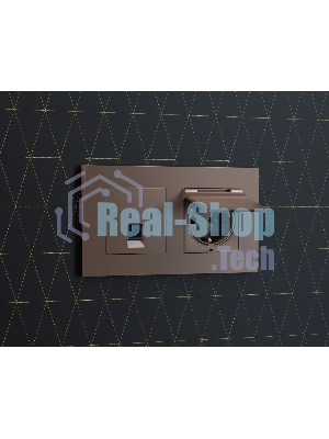 Комплект мех-ма компьютерной розетки RJ-45 экранированной с автоматической защитной шторкой ALFA Темная бронза матовый QUANT (AP6420, VM185) MA642005