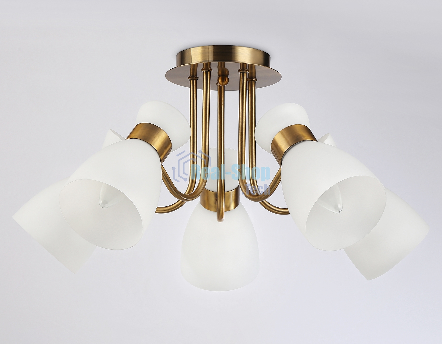 Светильник Ambrella light TR3218/5 GD/FR золото/белый матовый E27*5 max 40W D580*290