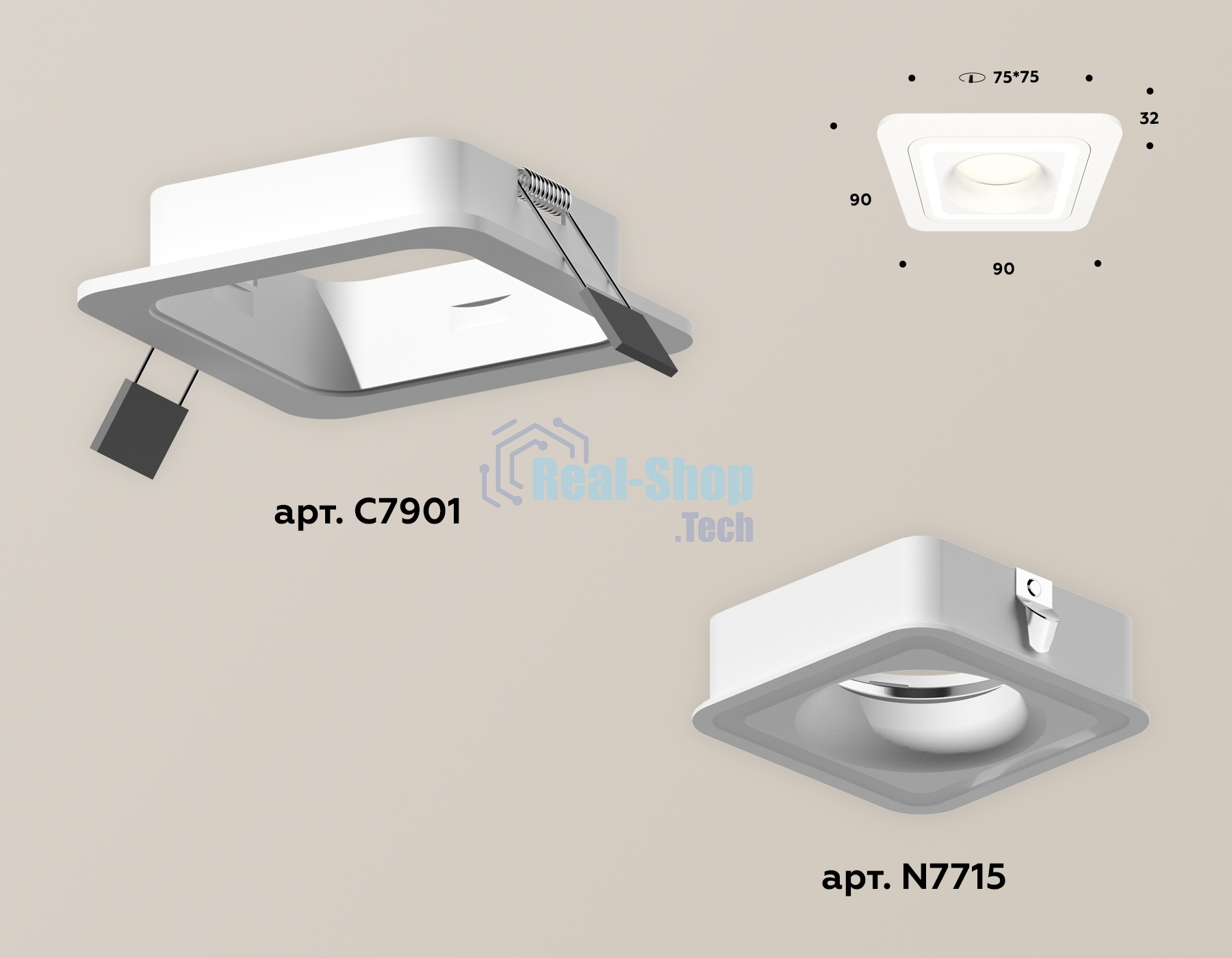 Комплект встраиваемого светильника Ambrella light XC7901011 SWH белый песок MR16 GU5.3 (C7901, N7715)