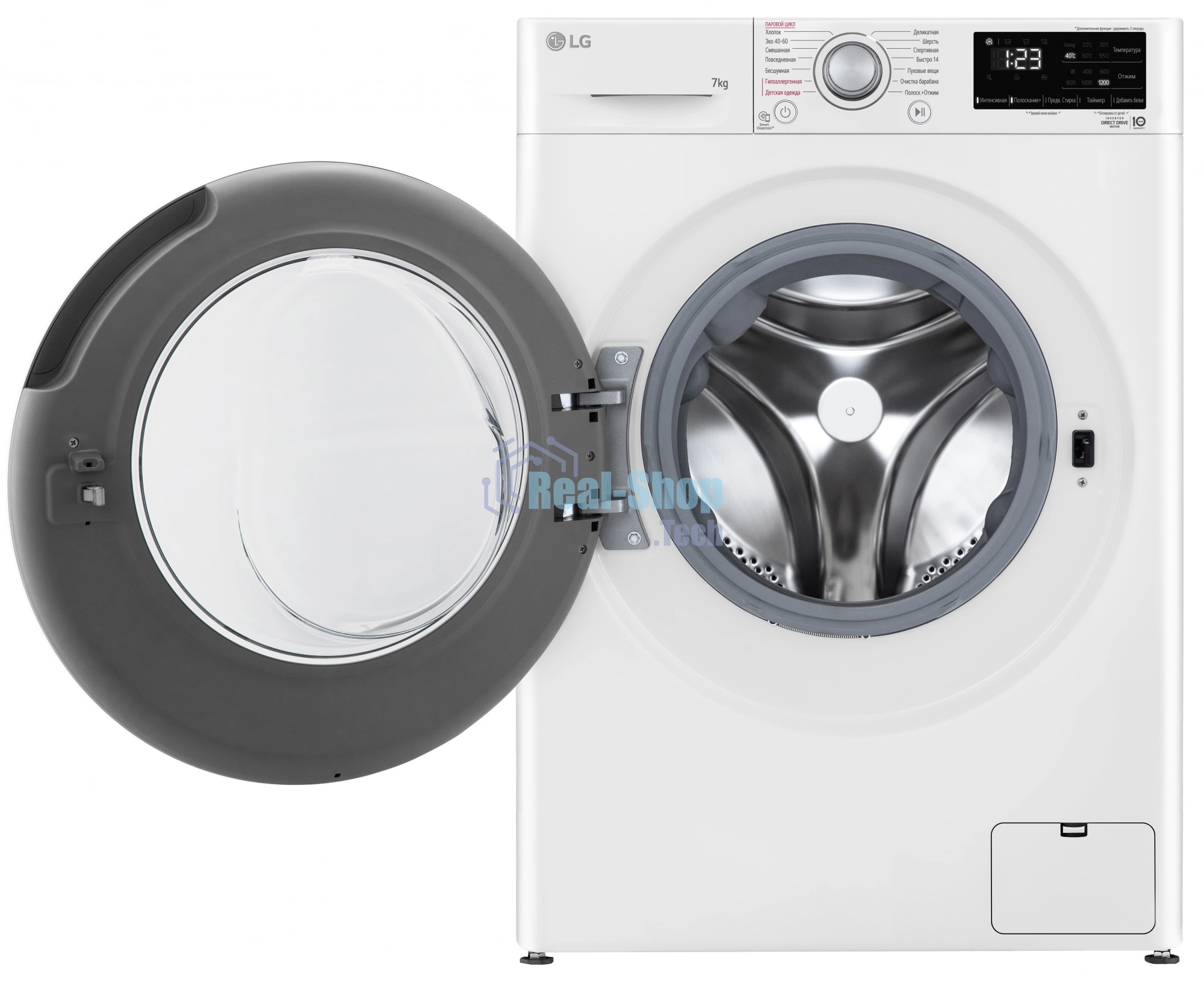 Стиральная машина LG F2V3HS4W белый, загрузка фронтальная 7 кг, 1200 об/мин., класс: A