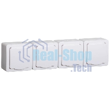 Розетка 4-м ОП Гермес Plus РСб24-3-ГПБб с защ. крышкой с заземл. IP54 белый ИЭК ERMP42-K01-16-54-EC