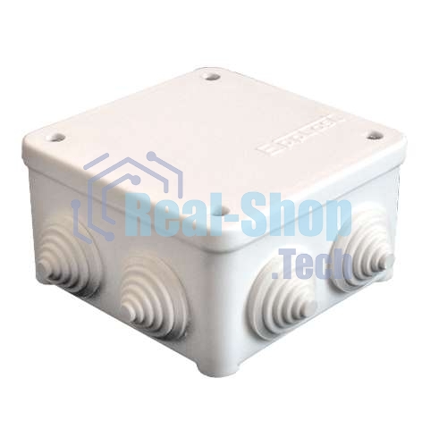 Коробка распр. ОП 85х85х45 7 выходов 3 гермоввода IP54 крышка на винтах бел. Epplast 130111