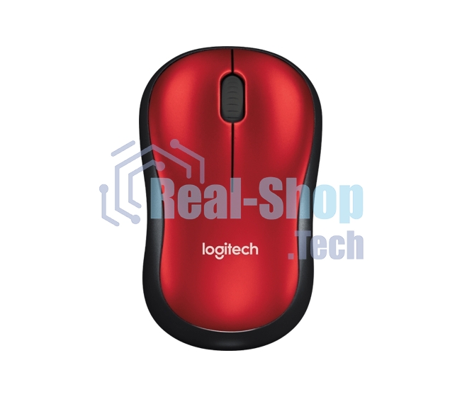 Мышь беспроводная Logitech M185, красный, 1000 dpi, радиоканал, USB, кнопки - 3