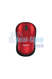 Мышь беспроводная Logitech M185, красный, 1000 dpi, радиоканал, USB, кнопки - 3
