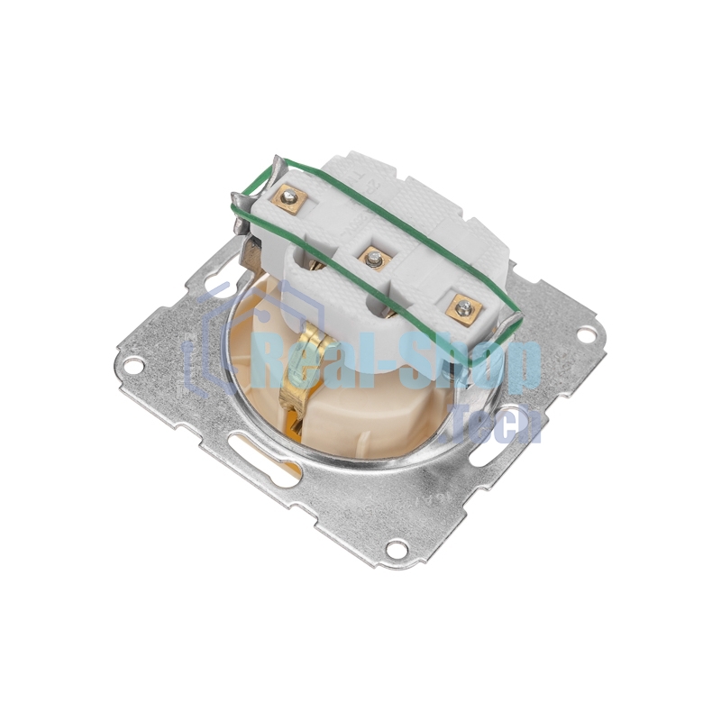 Розетка Kranz 1-ая DEA с/з с крышкой с/у 16А мех. бежевый