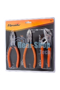 Набор губцевого инструмента Sparta из 3-х предметов №2 (плоскогубцы, бокорезы, клещи перестав.)