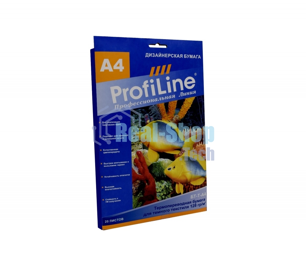 Бумага для термопереноса изображения на темную ткань БТ-Т-А4-20, 0,2мм, А4, 20 л