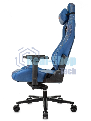 Кресло игровое Knight Craft Dragon синий эко.кожа крестов. металл