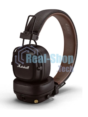 Беспроводные/проводные наушники Marshall Major IV коричневый, накладные, Bluetooth + проводной, беспроводная зарядка, до 80 ч