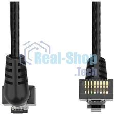 Патч-корд Vention прямой UTP cat.6a, RJ45 угол 90 - 1м. черный