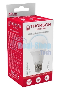 Лампа cветодиодная LED Thomson TH-B2300 E27, груша, 5Вт, 6500К, белый холодный, 1 шт.