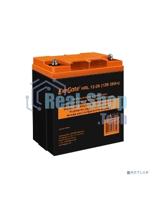 Аккумуляторная батарея ExeGate HRL 12-26 (12V 26Ah, клеммы F3 (болт М5 с гайкой))