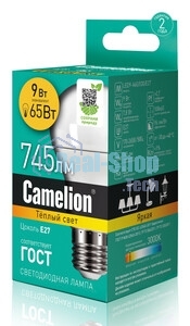 Лампа светодиодная Camelion (15065) LEDRB/9-A60/830/E27