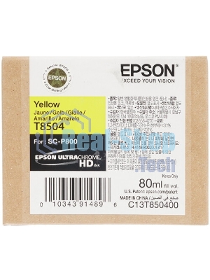 Картридж струйный Epson T8504 желтый (80 мл.) для SureColor SC-P800