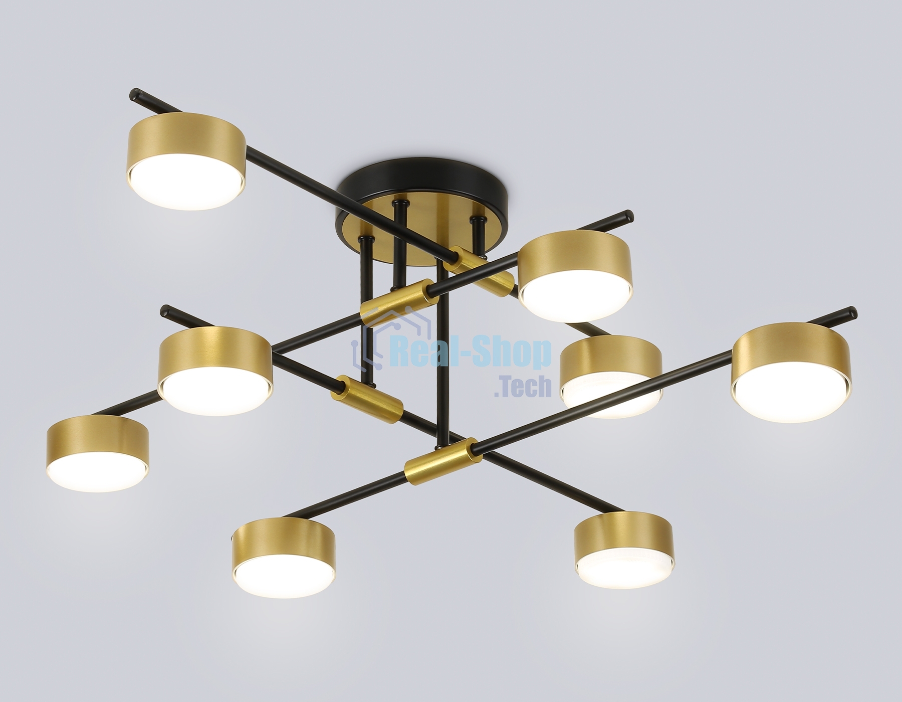 Потолочный светильник Ambrella light FL51752/8 BK/GD черный/золото GX53/8 max 12W 720*720*245