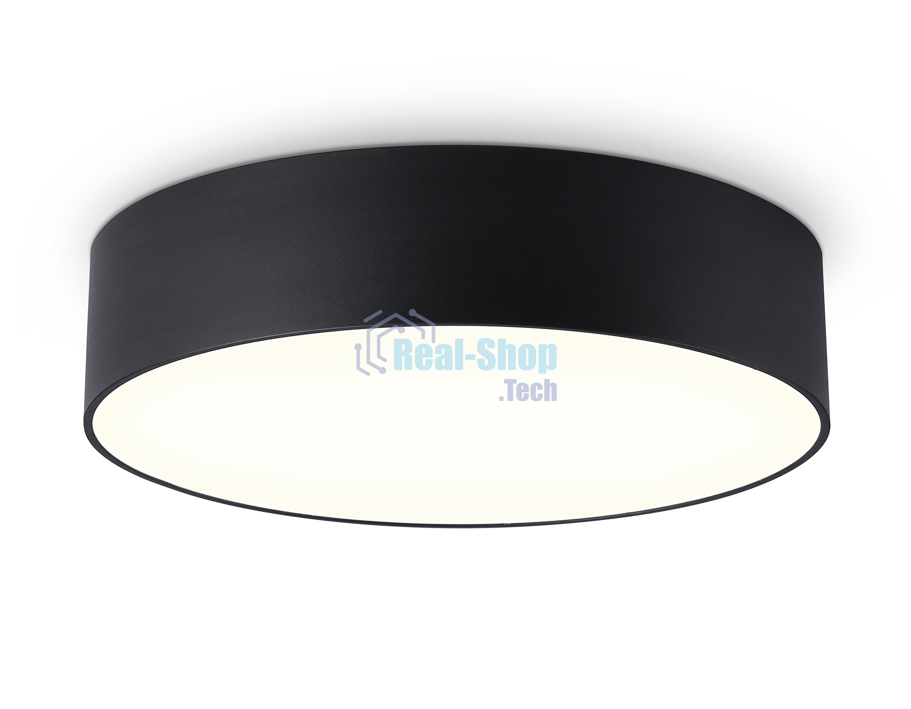 Потолочный светодиодный светильник Ambrella light FV5521 BK черный LED 26W 3000K D220*58 (Без ПДУ)