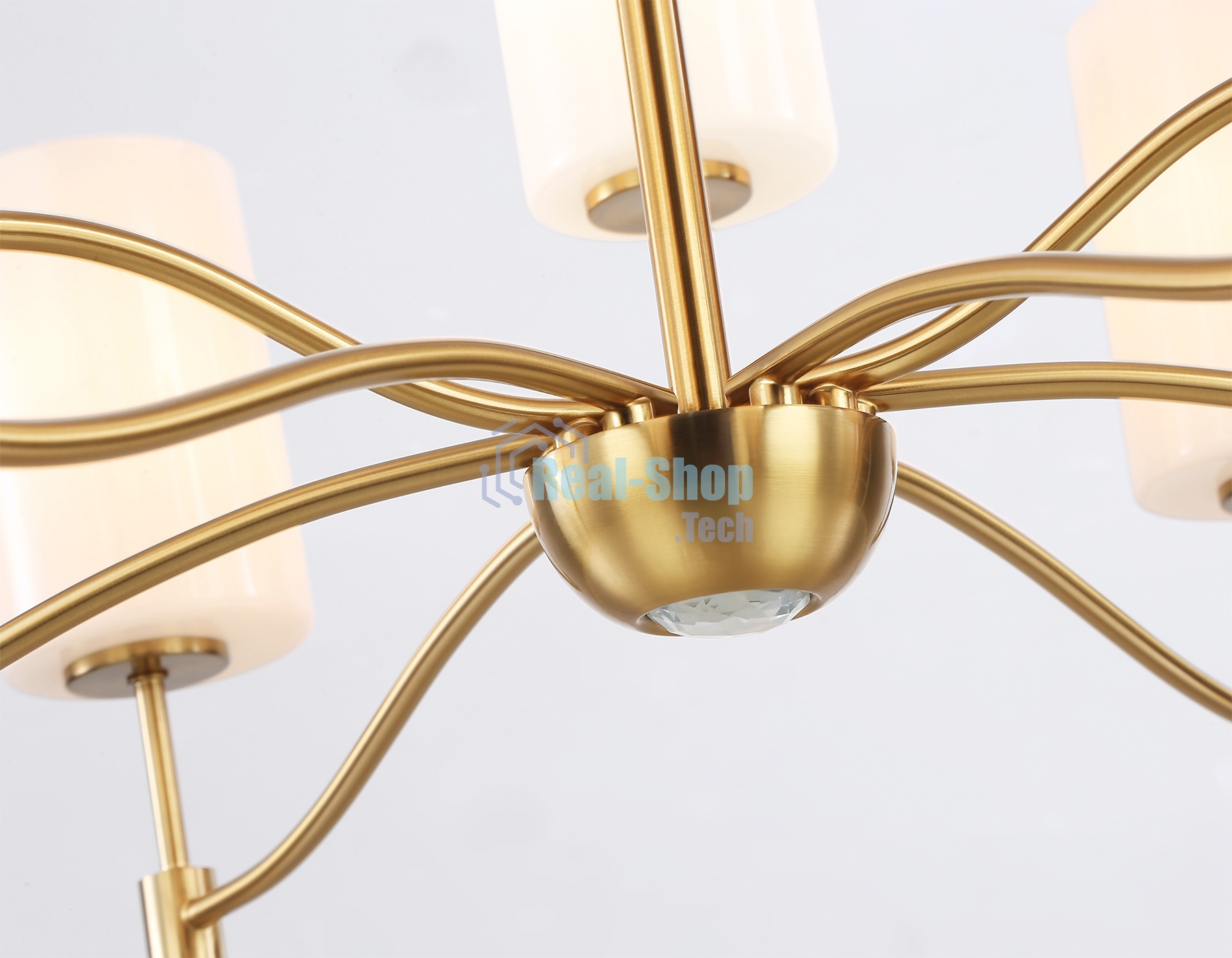 Люстра Ambrella light LH56054/6+3 BS/FR латунь/белый матовый E14*9 max 40W D765*1060