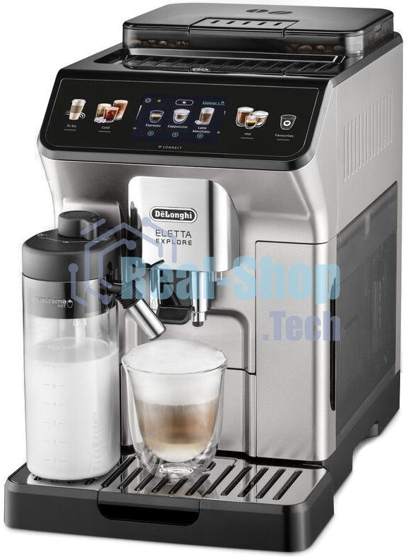Кофемашина автоматическая DeLonghi Eletta Explore ECAM450.65.S серебристый, исп. кофе - зерновой/молотый, 1.8 л, 1450 Вт, 19 бар