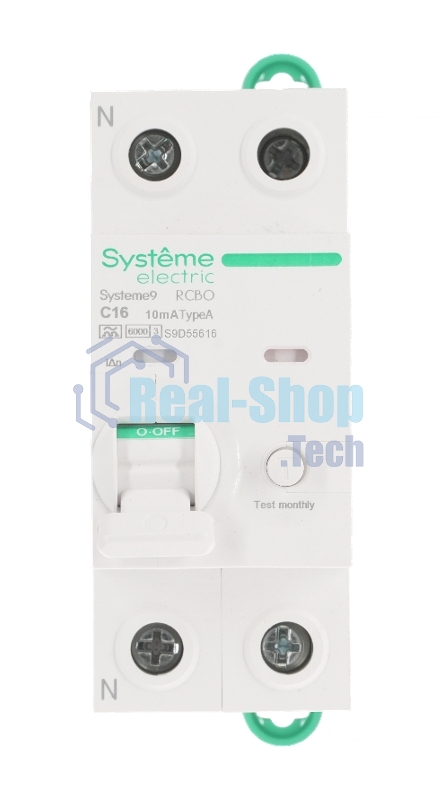 Автоматический выключатель дифф. тока (АВДТ) Systeme Electric S9D55616 Systeme9 1P+N C 16A 6kA 10мА Тип-A 230В