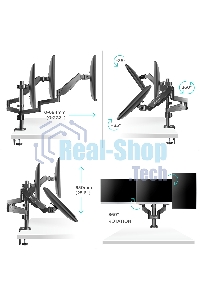 Кронштейн (держатель) ONKRON G280 для трех мониторов 13