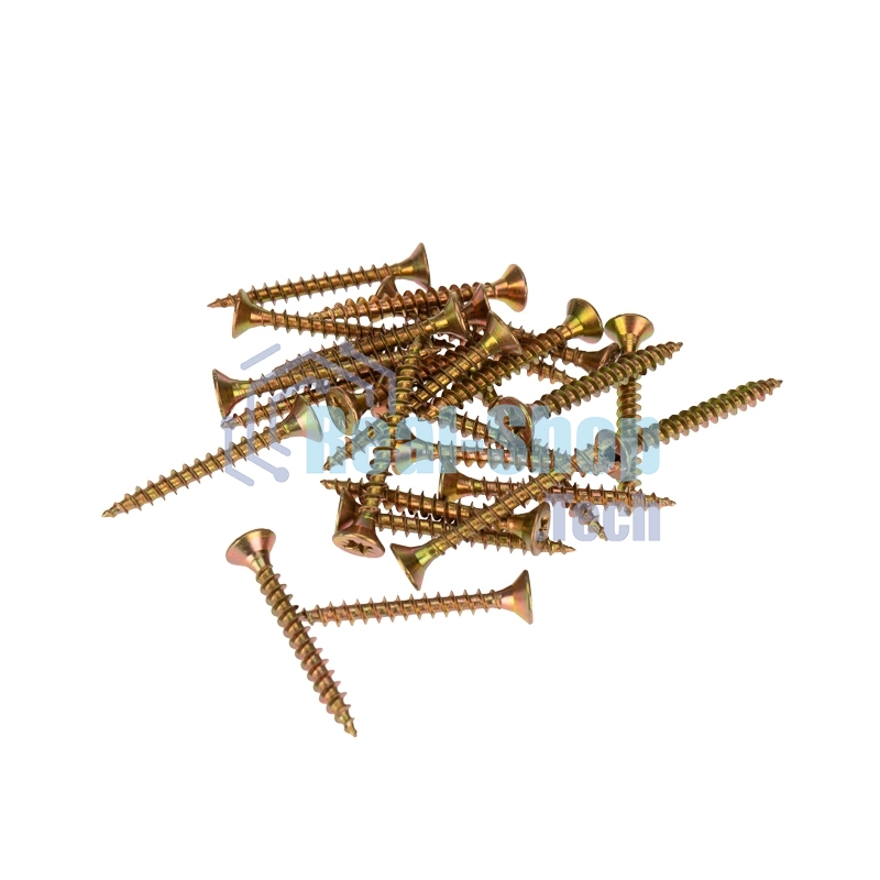 Саморез универсальный Kranz 4х35, желтый цинк, пакет (50 шт./уп.)