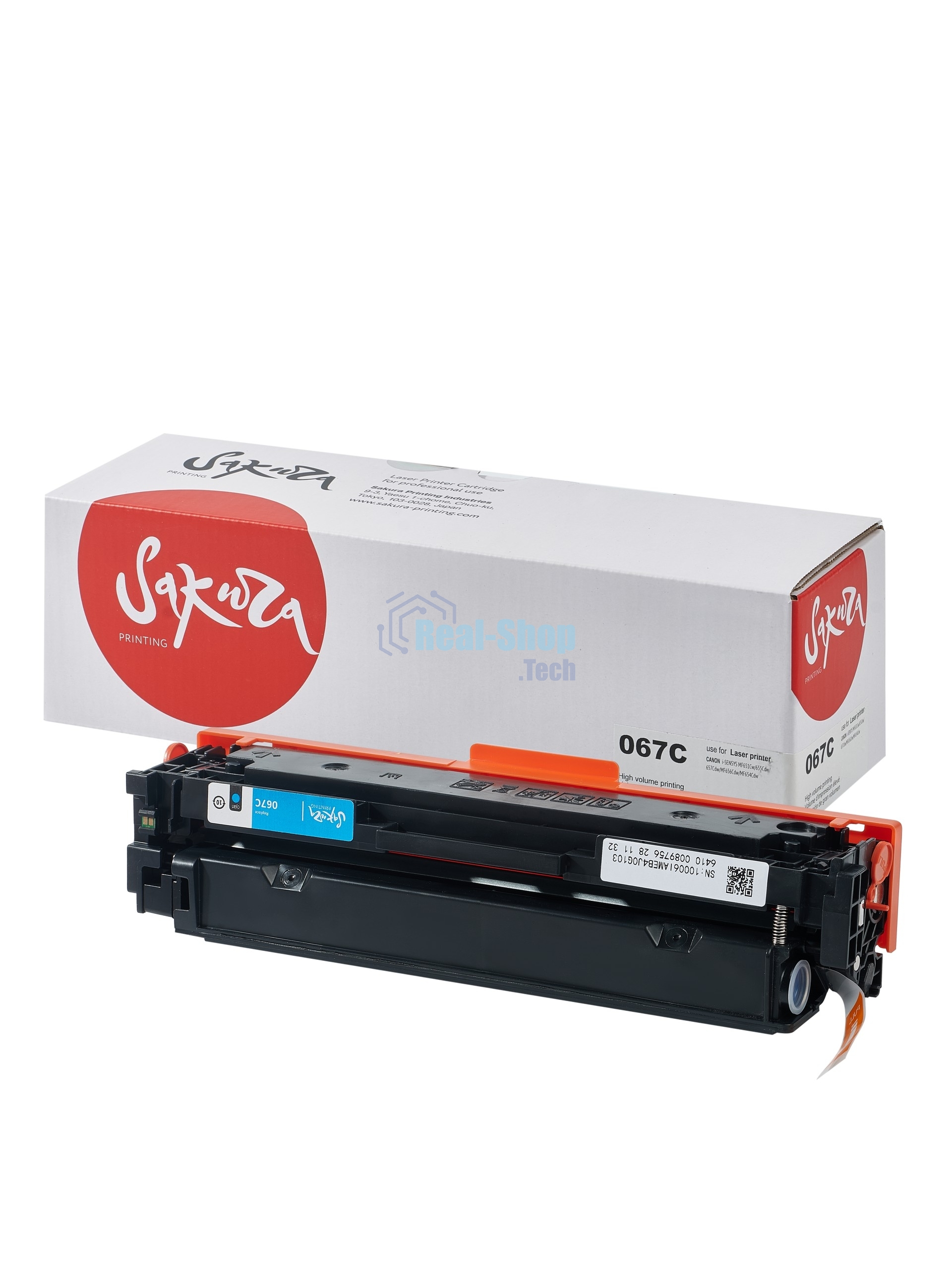 Картридж лазерный Sakura 067C (5101C002) для Canon i-SENSYS LBP631/LBP633/MF651/MF655/MF657, голубой, 1300 к. (чип без счетчика копий)