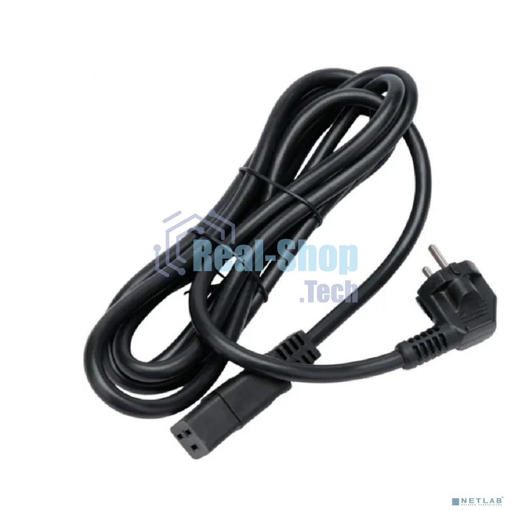 Кабель питания Cablexpert PC-S22-C19-2.5-3M, Schuko-C19, 3x2.5мм2, 16A, с заземлением, медь, 3м, черный, пакет