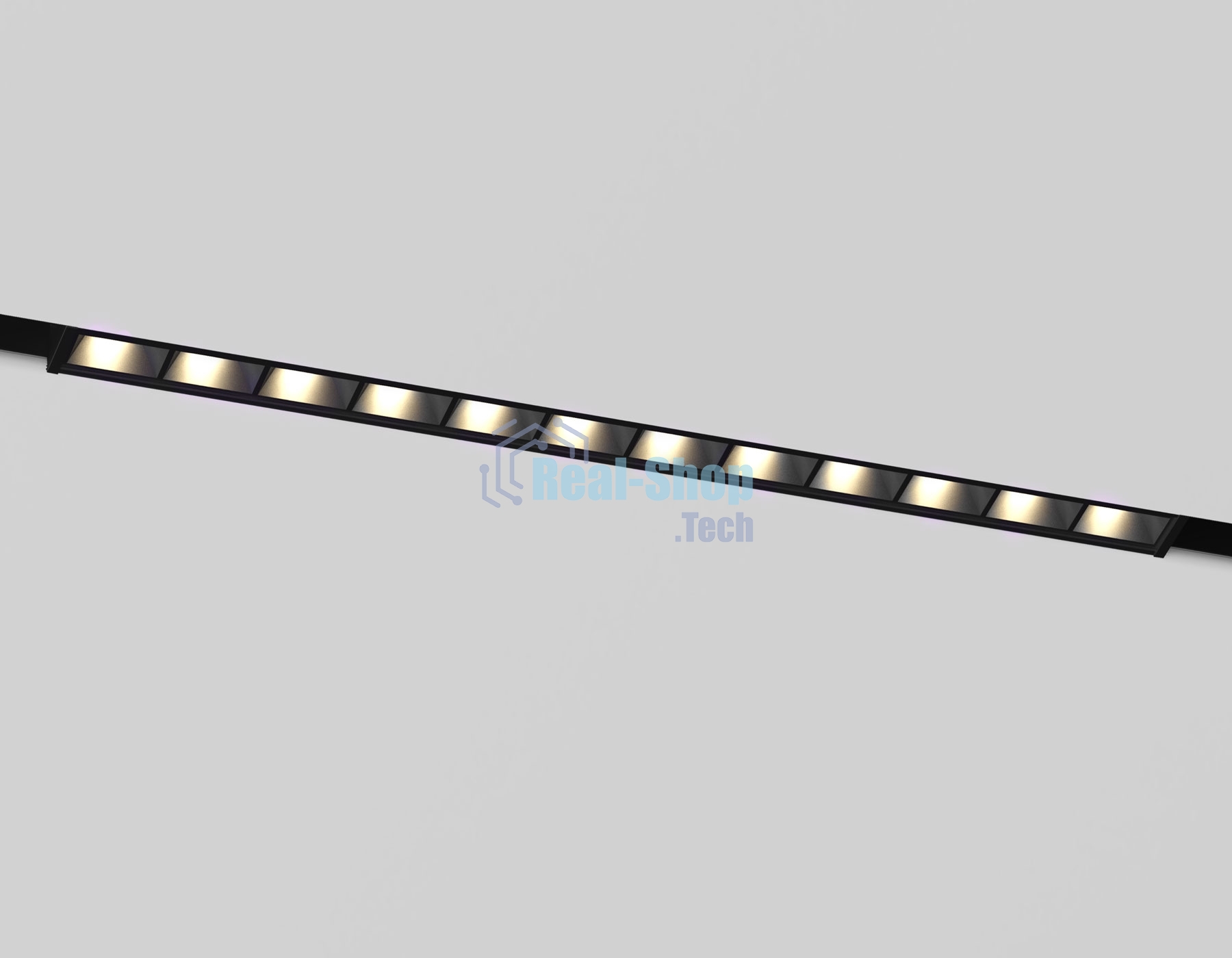 Трековый светильник GL2335 BK черный IP20 10W 3CCT 3000/4200/6400K 48V 200*10*37
