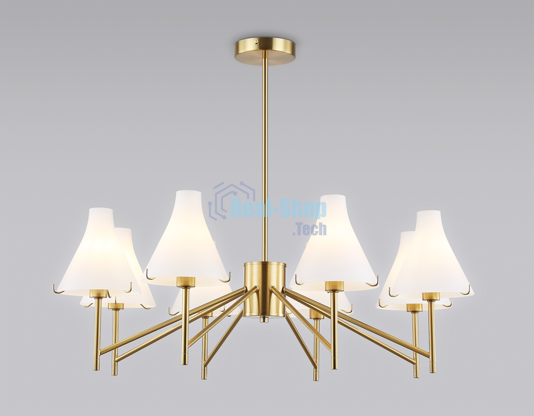 Люстра Ambrella light LH57135/8 BS/FR латунь/белый матовый E14/8 max 40W D800*650