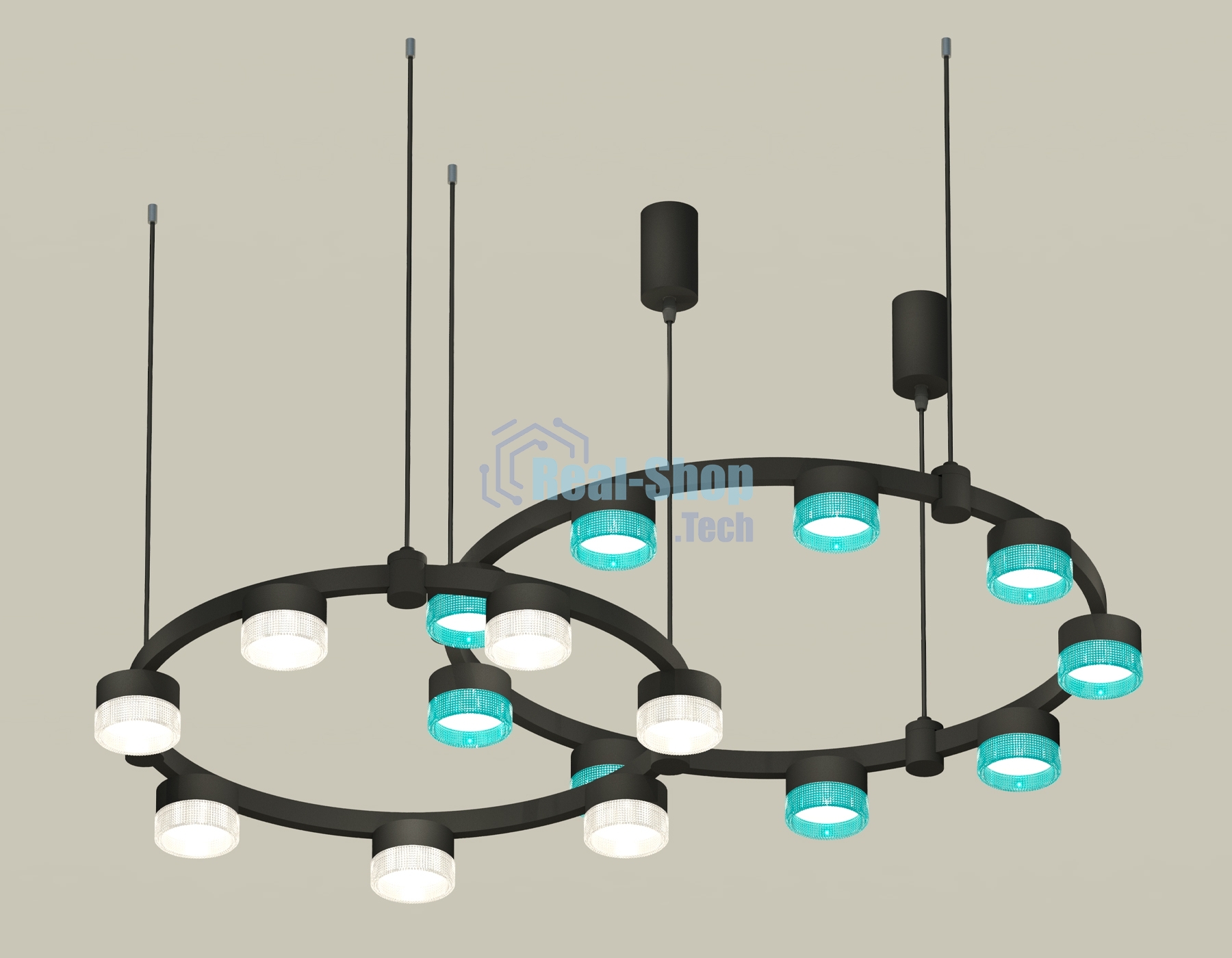 Светильник Ambrella light XR92091300/16 SBK/BL/CL черный песок/голубой/прозрачный GX53 (A9209, C9242, C9238, N8488, N8480)