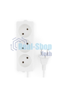 Удлинитель Гарнизон EL-NL3-W-5, 3 розетки допустимый ток 10А, длина 5 м.
