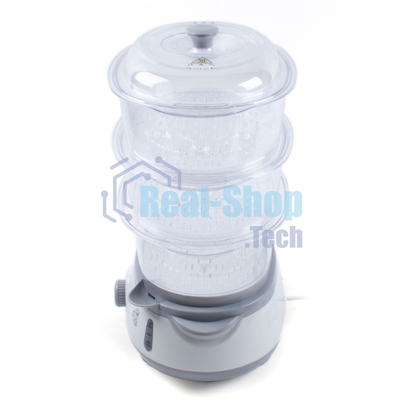 Пароварка электрическая Endever Vita-170, белый/серый, мощность 1000 Вт, объем 11 л