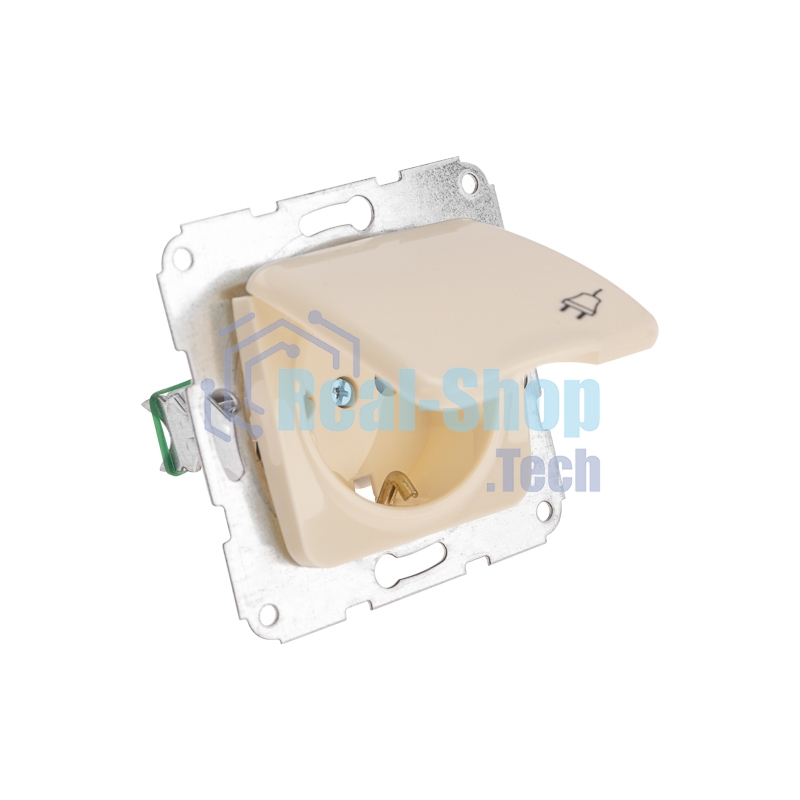 Розетка Kranz 1-ая DEA с/з с крышкой с/у 16А мех. бежевый