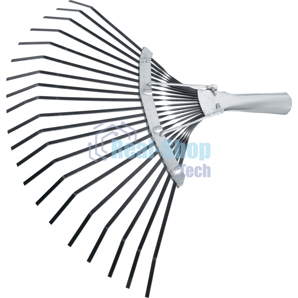 Грабли Сибртех веерные 20 зубьев, без черенка, оксидированные, плоский зуб