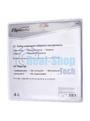 Набор губцевого инструмента Sparta из 3-х предметов №2 (плоскогубцы, бокорезы, клещи перестав.)
