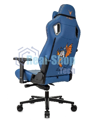 Кресло игровое Knight Craft Dragon синий эко.кожа крестов. металл