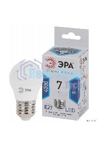 Лампа светодиодная LED 7Вт Е27 220В 4000К smd P45 шар Б0020554 ЭРА