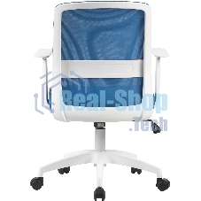 Кресло компьютерное Cactus CS-WMC333-BL темно-синий, сиденье темно-синий, сетка/ткань, низк.спин. крестов. пластик, пластик белый