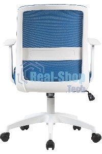 Кресло компьютерное Cactus CS-WMC333-BL темно-синий, сиденье темно-синий, сетка/ткань, низк.спин. крестов. пластик, пластик белый