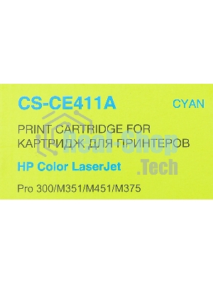 Картридж лазерный Cactus CS-CE411A голубой (2600 стр.) для HP CLJ Pro 300 Color M351/Pro 400 Color M451