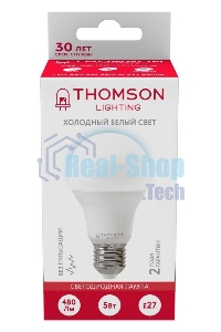 Лампа cветодиодная LED Thomson TH-B2300 E27, груша, 5Вт, 6500К, белый холодный, 1 шт.