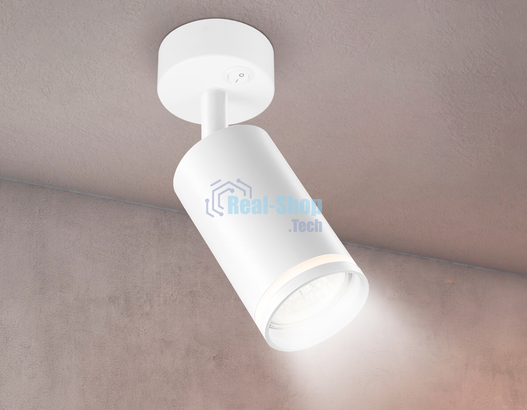 Накладной спот с выключателем Ambrella light TA120 WH белый GU10 max 12W D70*164*D55