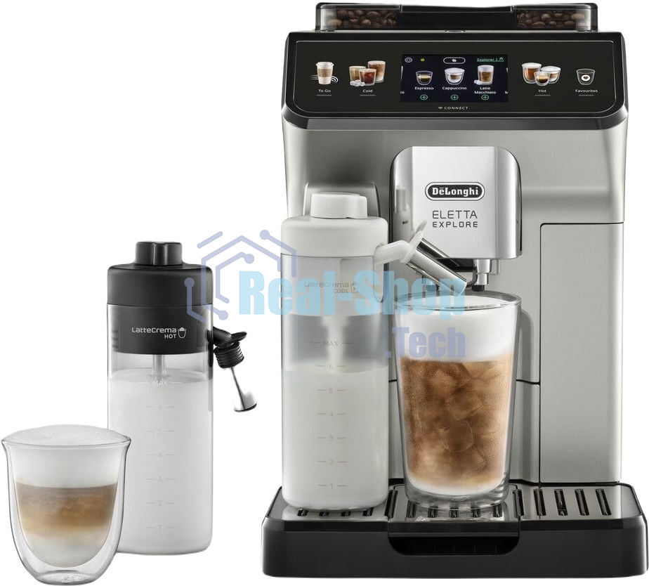 Кофемашина автоматическая DeLonghi Eletta Explore ECAM450.65.S серебристый, исп. кофе - зерновой/молотый, 1.8 л, 1450 Вт, 19 бар