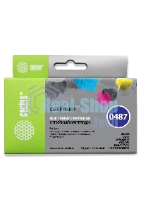 Картридж струйный Cactus CS-EPT0487 многоцветный (88 мл) для Epson Stylus Photo R200/R220/R300/R320/R340/RX500/RX600/RX620/RX640