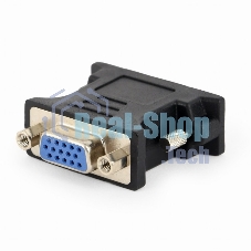 Переходник DVI-VGA Cablexpert A-DVI-VGA-BK, 29M/15F, черный, пакет