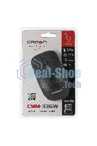 Мышь беспроводная Crown CMM-336W черный, 1600 dpi, радиоканал, USB, кнопки - 4